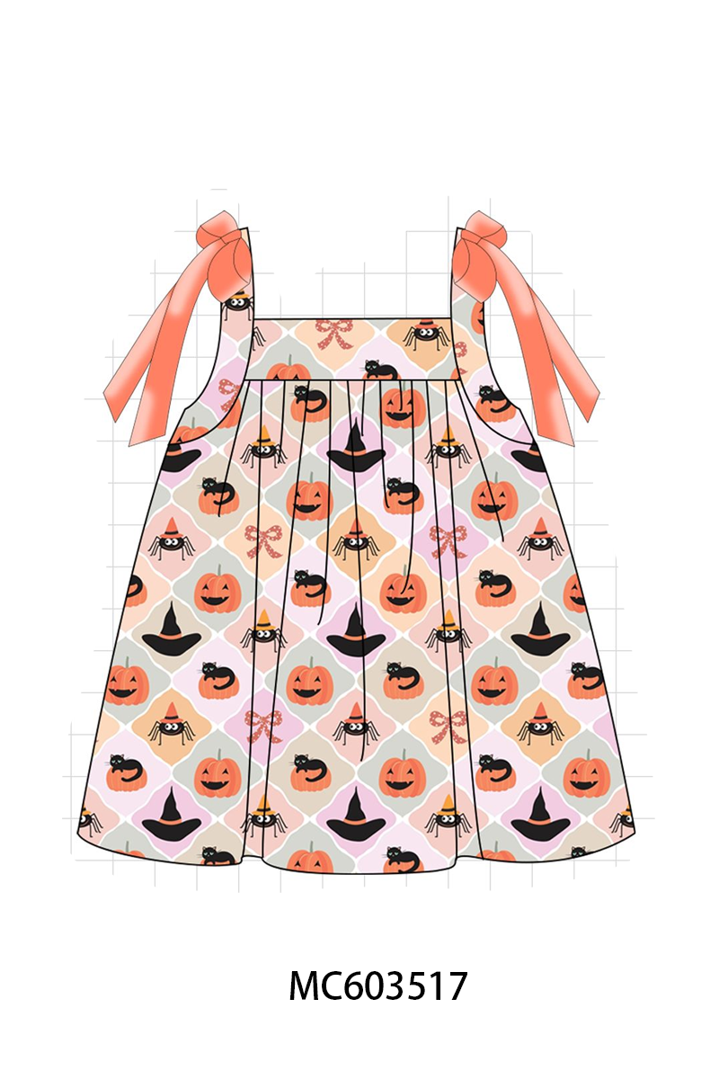 PO85 Halloween pumpkin spider bow ribbon ruffle collection - ETA late august - closing 3/30