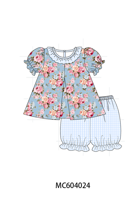 PO86 Blue vintage rose floral print collection - closing 4/13 - ETA early September