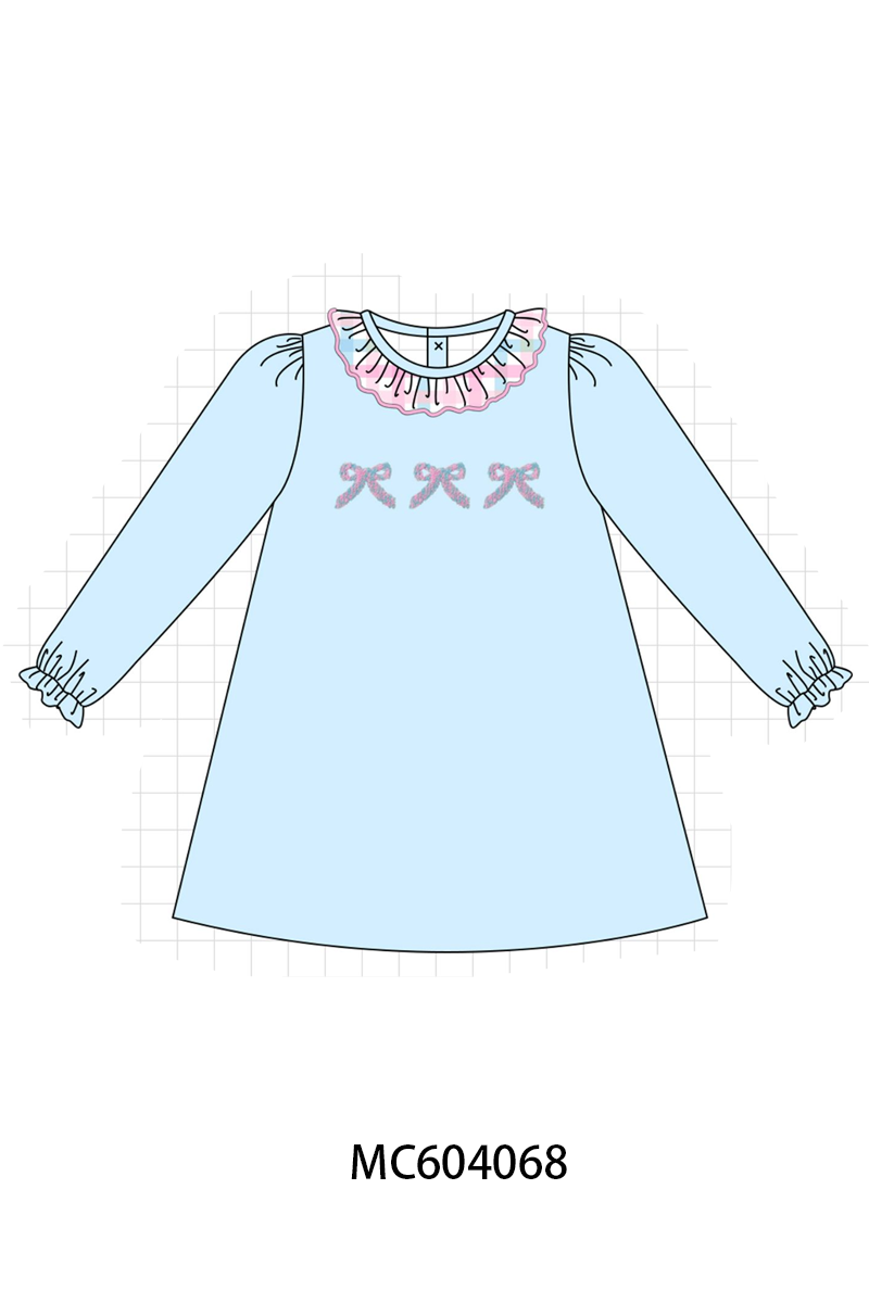PO86 Blue bow french knot collection - closing 4/13 - ETA early September