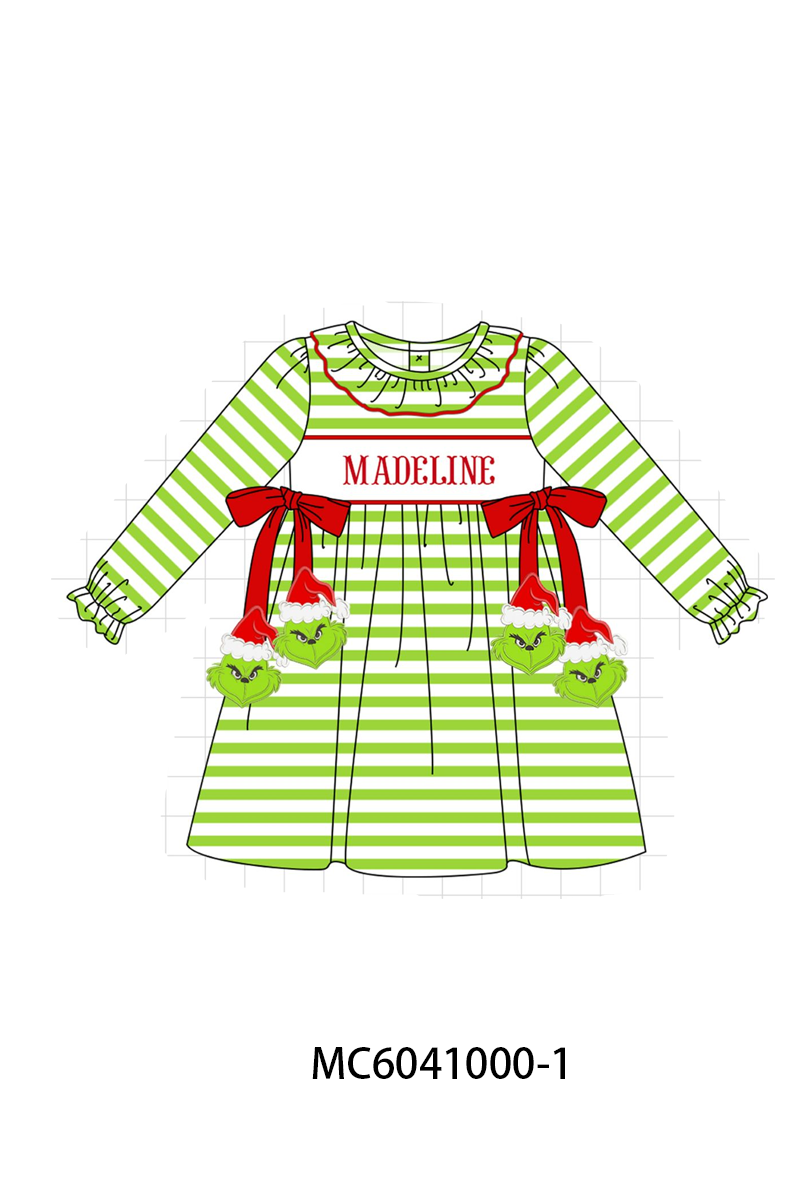 PO90 Green stripe christmas grinch applique monogram embroidery collection - closing 5/11 - ETA early October