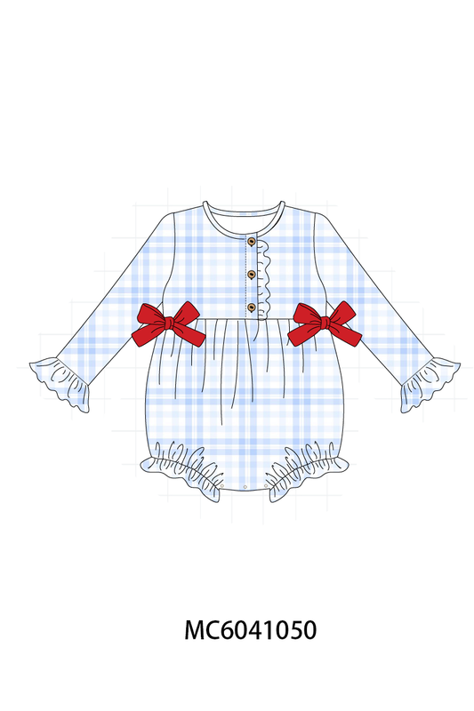 PO90 Blue christmas plaid ruffle collection - closing 5/11 - ETA early October