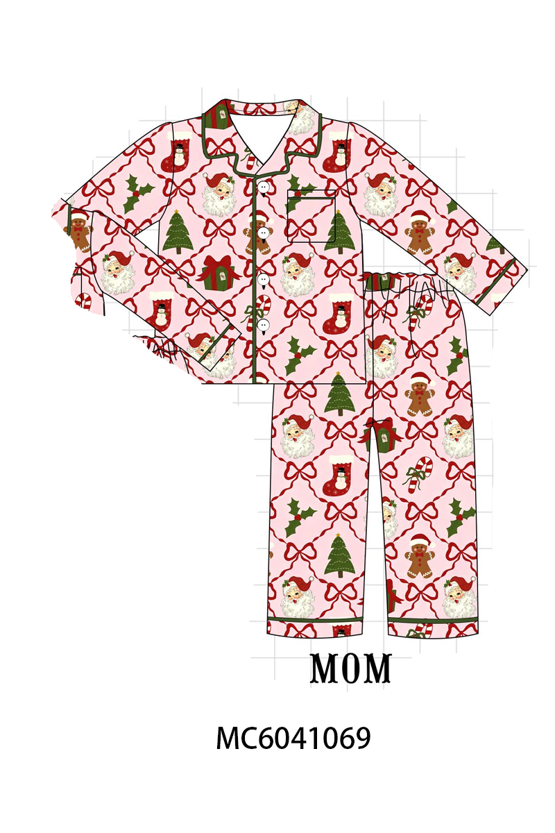 PO90 Pink christmas tree santa gingerbread bow bamboo collection - closing 5/11 - ETA early October