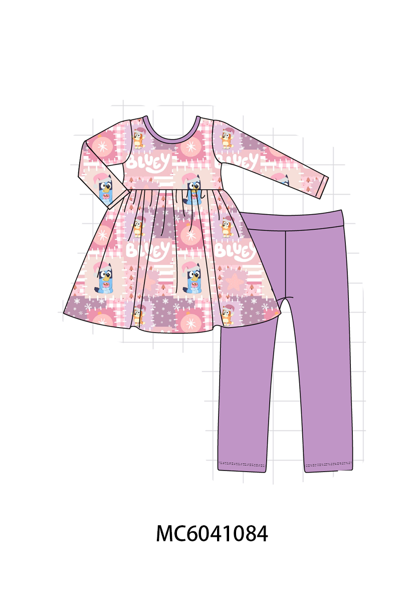 PO90 Purple christmas bluey bamboo ruffle collection - closing 5/11 - ETA early October