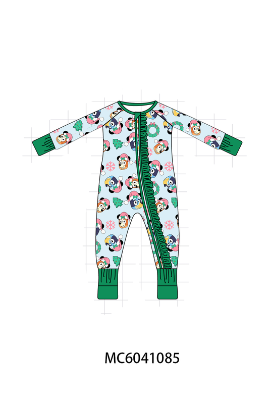 PO90 Green santa bluey print bamboo collection - closing 5/11 - ETA early October