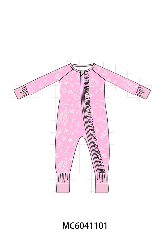PO90 Pink princess castle print bamboo collection - closing 5/11 - ETA early October