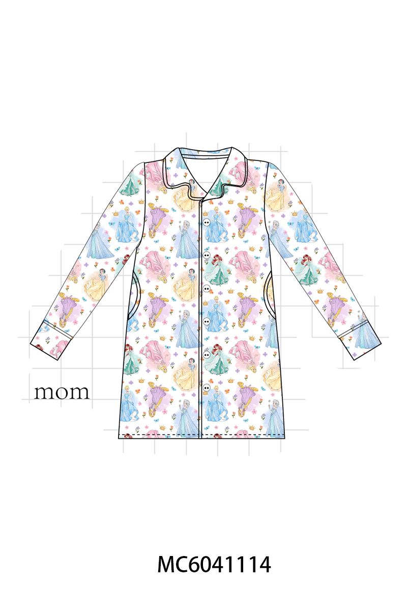 PO90 Blue princess print ruffle bamboo collection - closing 5/11 - ETA early October