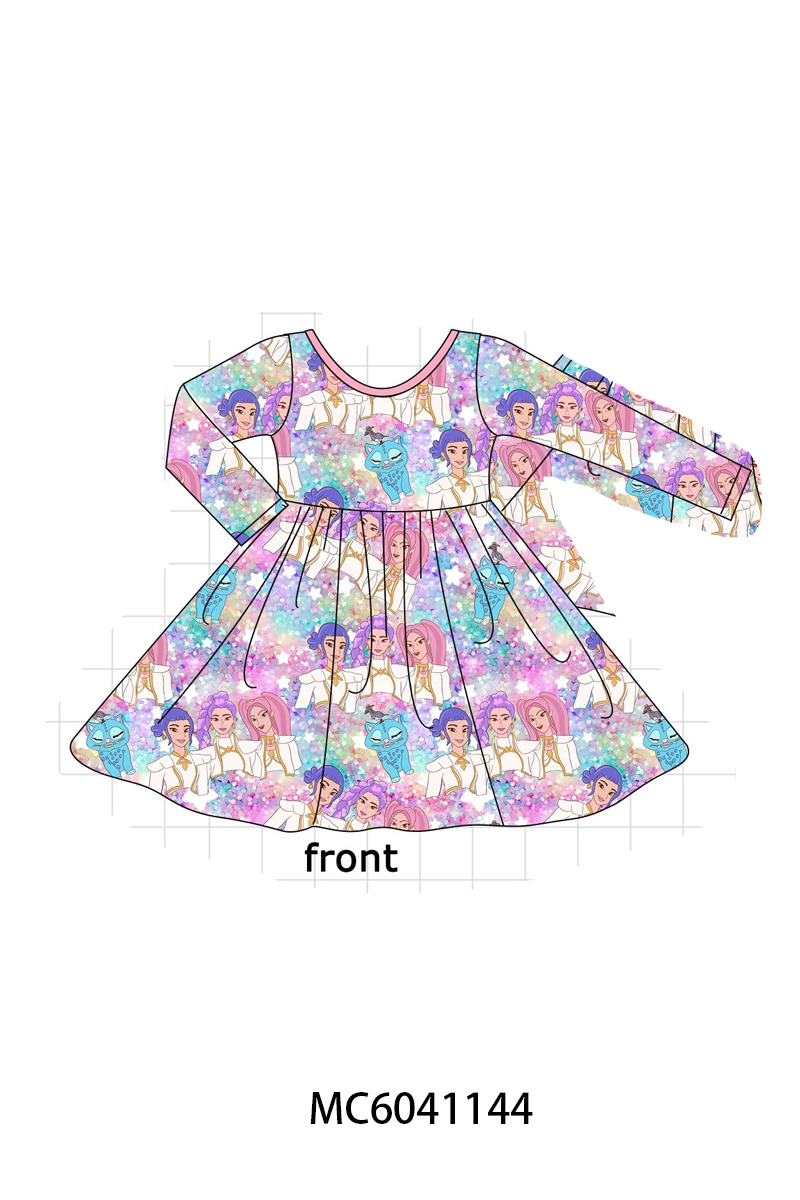 PO90 Pink whimsical princess print bamboo collection - closing 5/11 - ETA early October