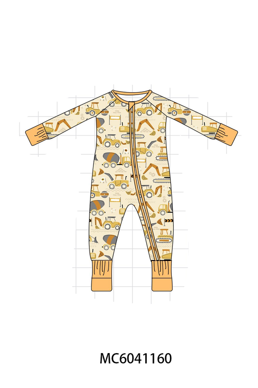 PO90 Mustard excavator print bamboo collection - closing 5/11 - ETA early October