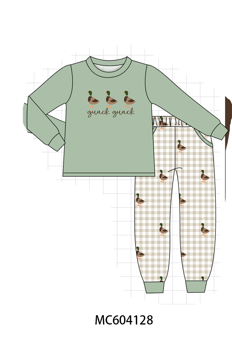 PO86 Green duck quack quack embroidery ruffle collection - closing 4/13 - ETA early September