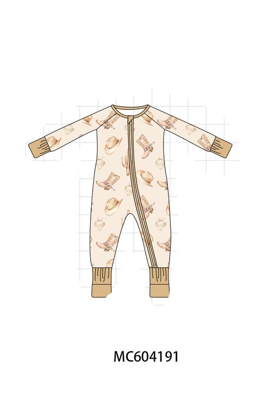 PO86 Khaki western boots print bamboo collection - closing 4/13 - ETA early September