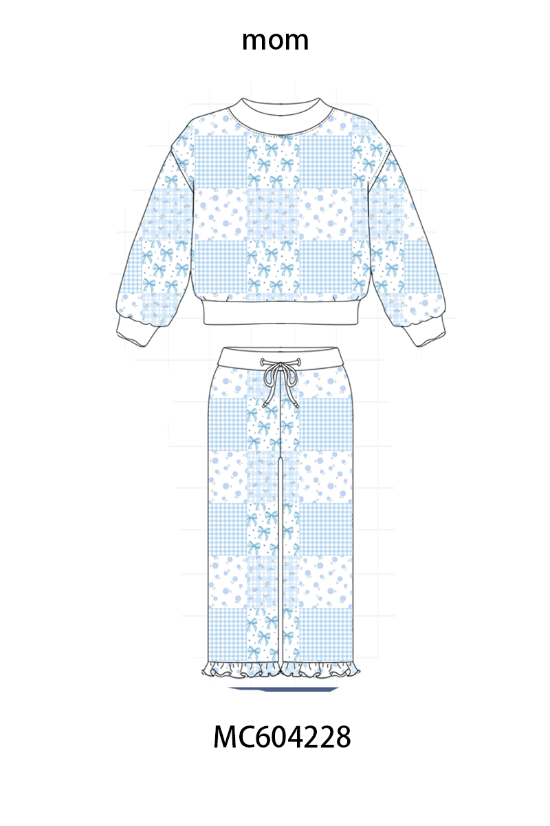 PO86 Floral bow print mom&me ruffle pants set collection - closing 4/13 - ETA early September