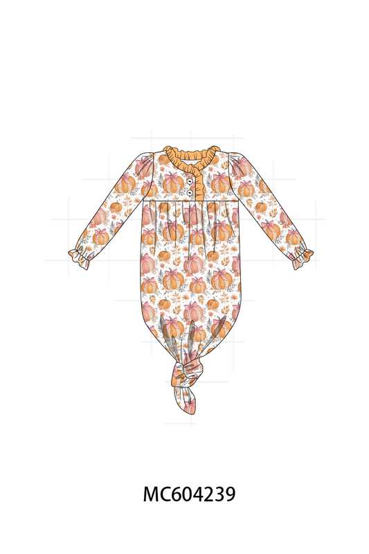 PO86 Orange pumpkin print ruffle collection 1 - closing 4/13 - ETA early September