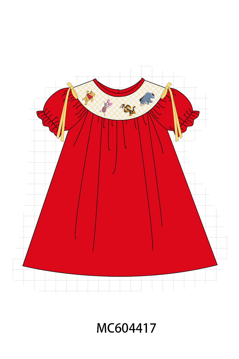 PO88 Red winnie the pool smocked ribbon collection - closing 4/27 - eta late September