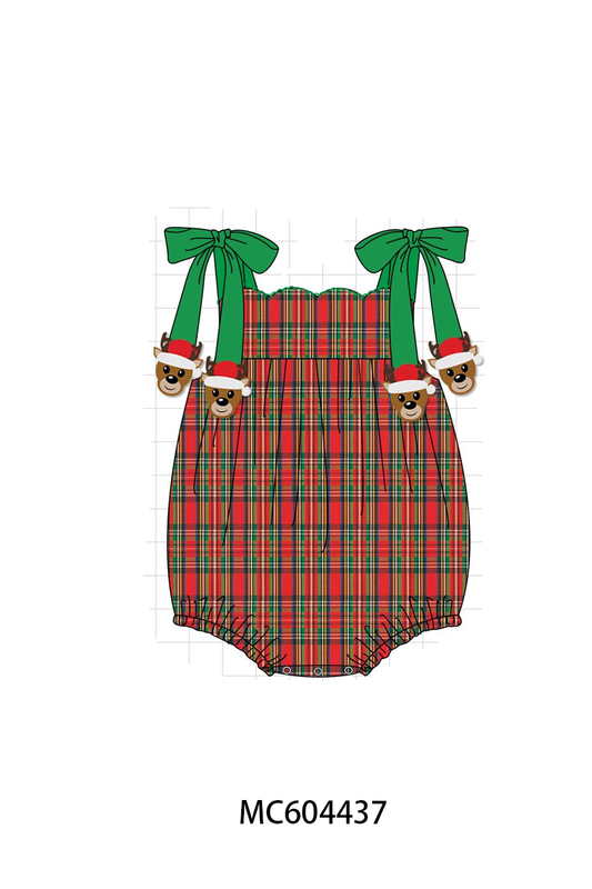 PO88 Red plaid christmas reindeer embroidery collection - closing 4/27 - eta late September