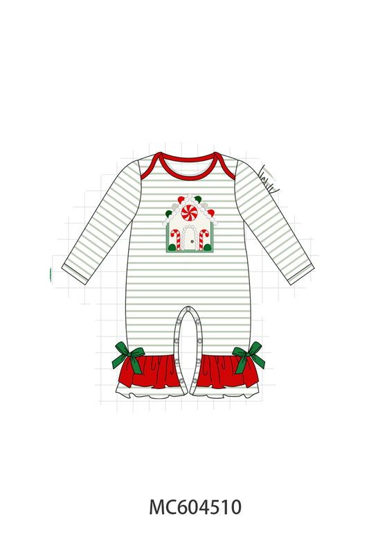 PO88 Christmas gingerbread house applique stripe collection - closing 4/27 - eta late September