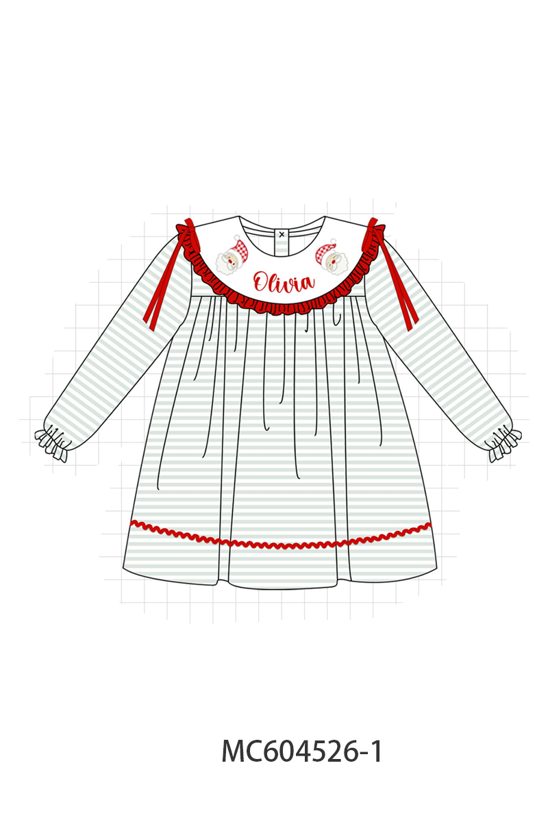 PO88 Sage santa monogram embroidery stripe collection - closing 4/27 - eta late September