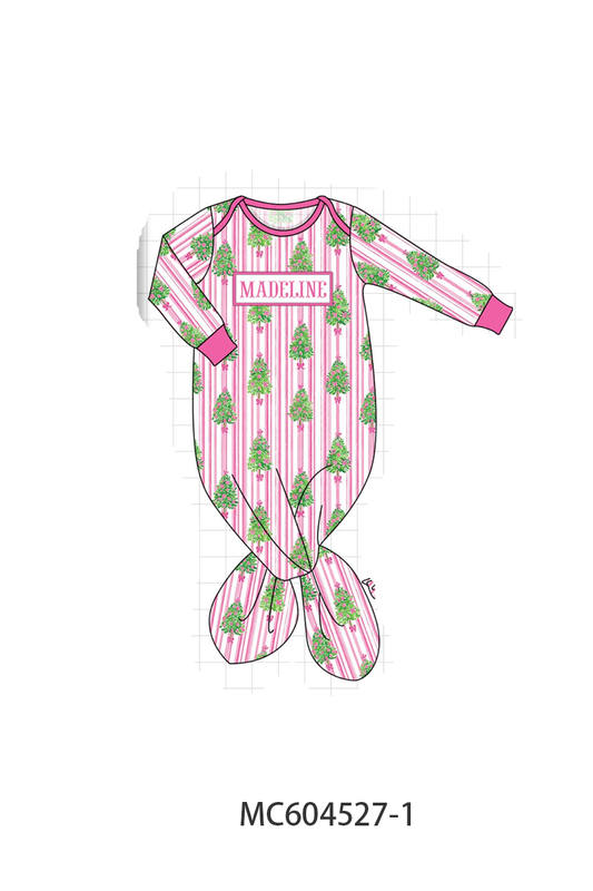 PO88 Pink&red christmas tree monogram embroidery stripe collection - closing 4/27 - eta late September