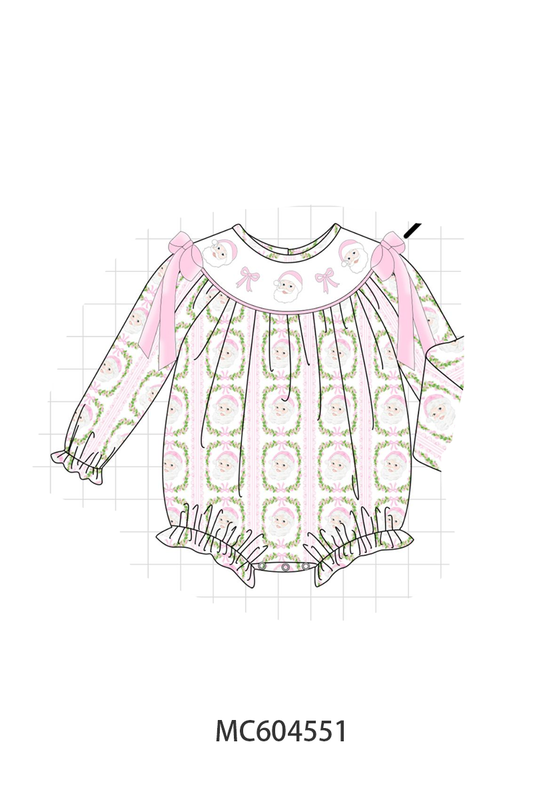 PO88 Pink santa claus bow embroidery collection - closing 4/27 - eta late September