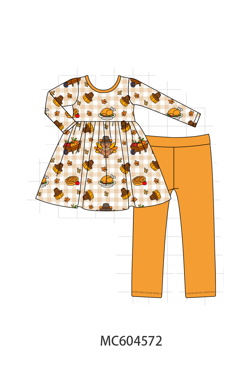 PO88 Mustard thanksgiving turkey bamboo gingham collection - closing 4/27 - eta late September