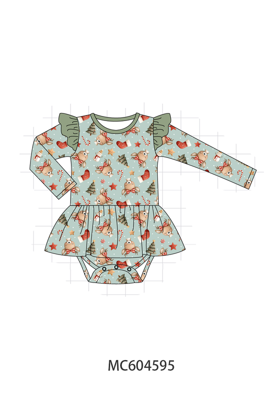 PO88 Green chrismtas tree reindeer bamboo collection - closing 4/27 - eta late September