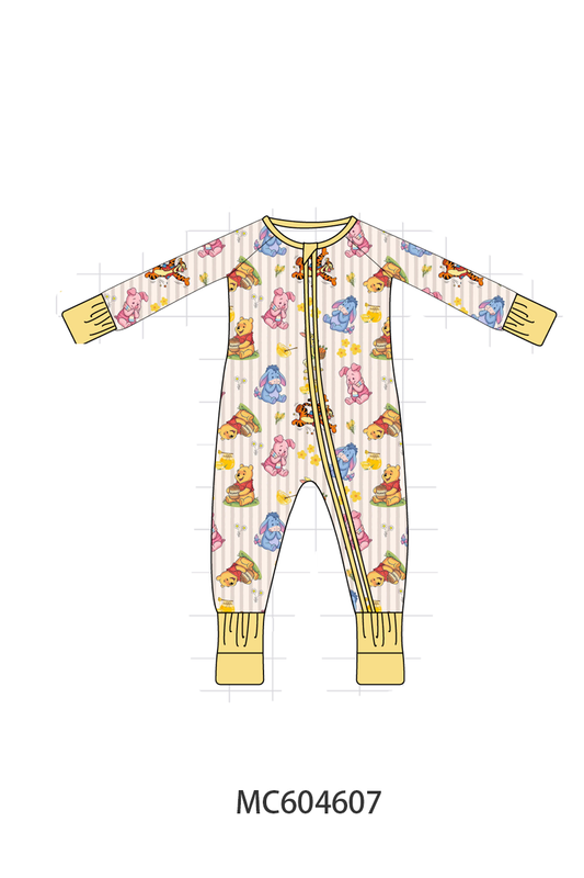 PO88 Yellow winnie the pooh stripe bamboo collection - closing 4/27 - eta late September