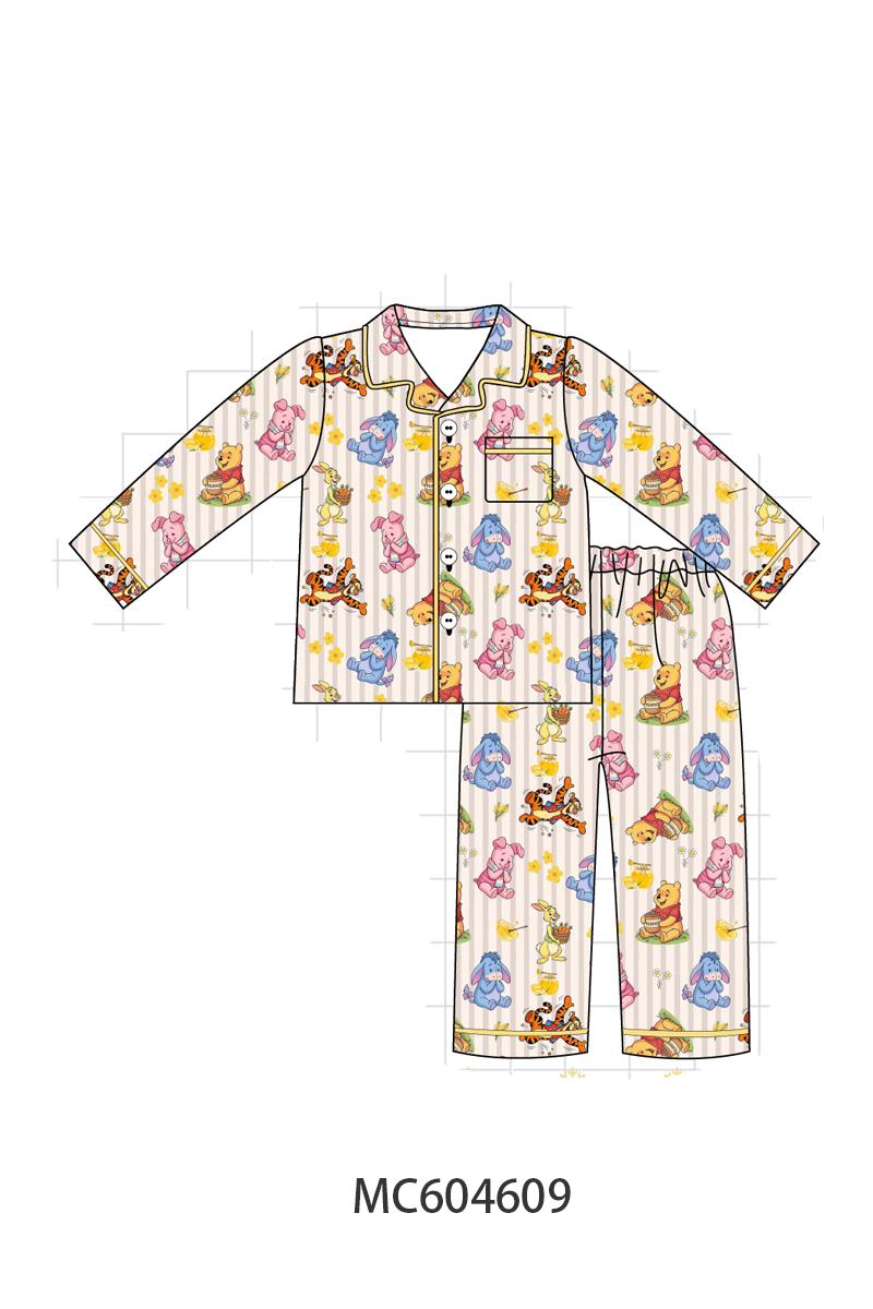 PO88 Yellow winnie the pooh stripe bamboo collection - closing 4/27 - eta late September