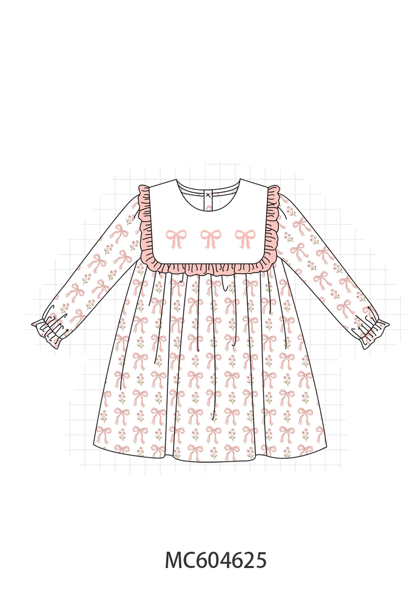 PO88 Pink bow embroidery ruffle collection - closing 4/27 - eta late September