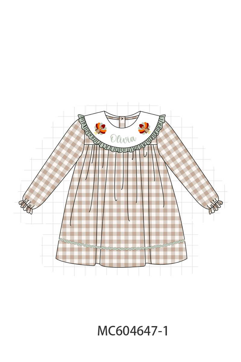PO88 Sage thanksgiving turkey monogram embroidery gingham collection - closing 4/27 - eta late September