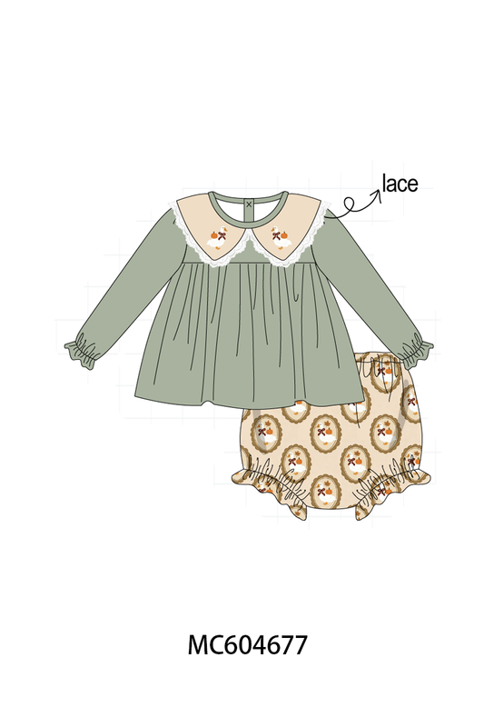 PO88 Green goose pumpkin embroidery collection - closing 4/27 - eta late September