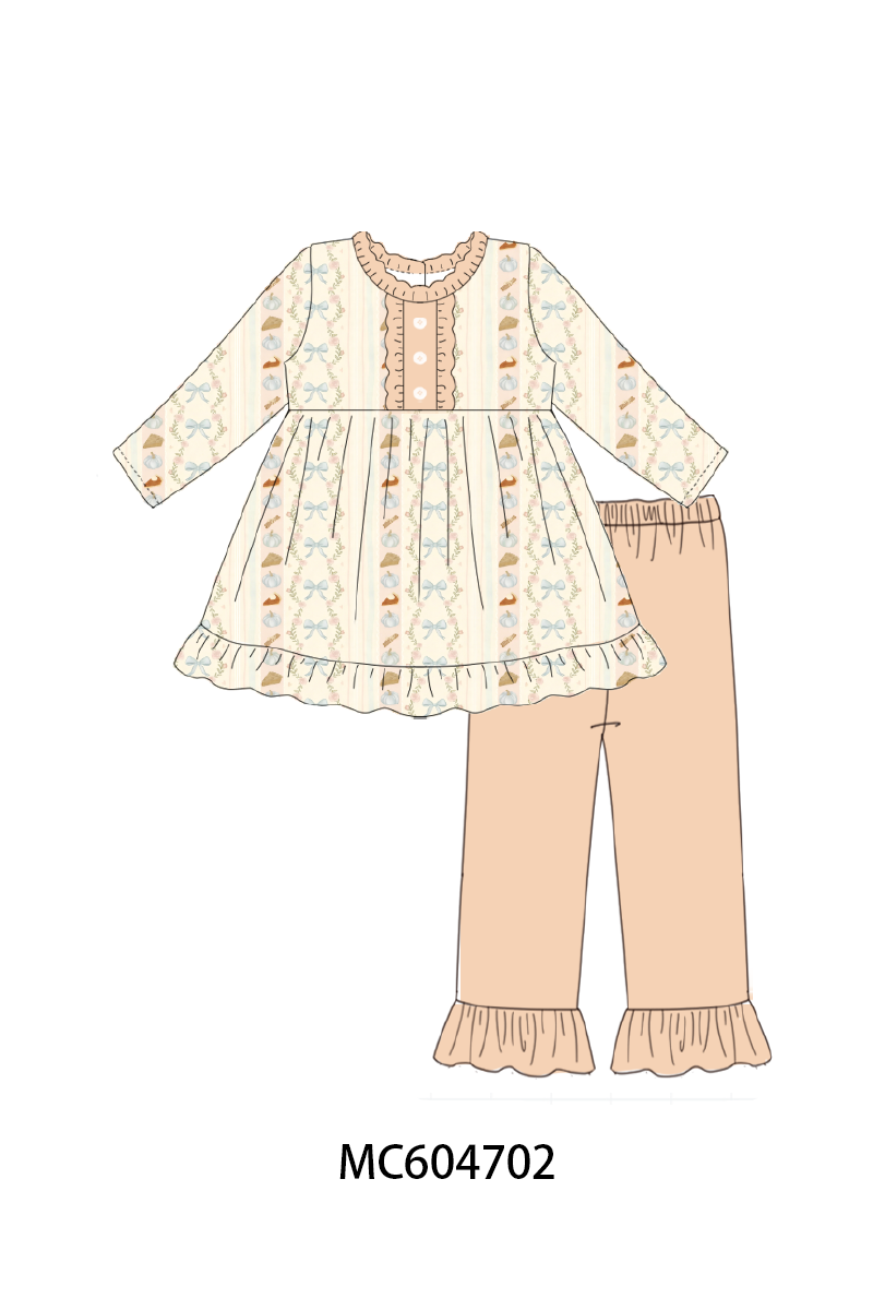 PO88 Pumpkin pie bow embroidery ruffle collection 1 - closing 4/27 - eta late September