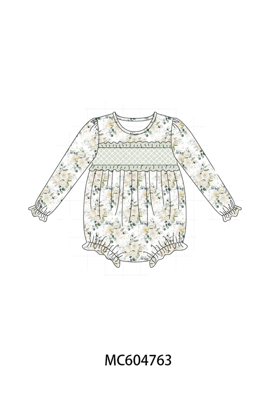 PO88 Sage floral smocked ruffle collection - closing 4/27 - eta late September