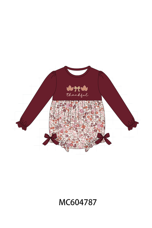 PO88 Maroon thankful embroidery floral collection - closing 4/27 - eta late September