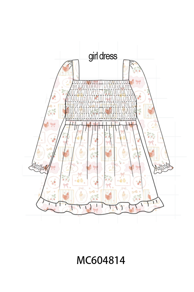 PO88 Pink chicken embroidery collection - closing 4/27 - eta late September