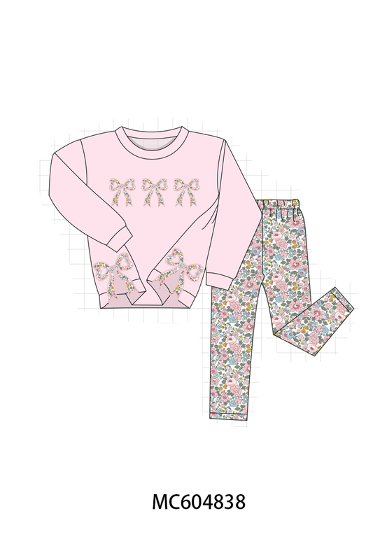 PO90 Bow floral applique sweatshirt pants set collection - closing 5/11 - ETA early October