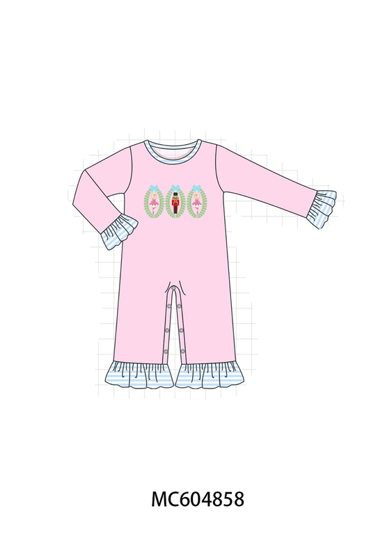 PO90 Pink&blue stripe nutcracker embroidery collection - closing 5/11 - ETA early October