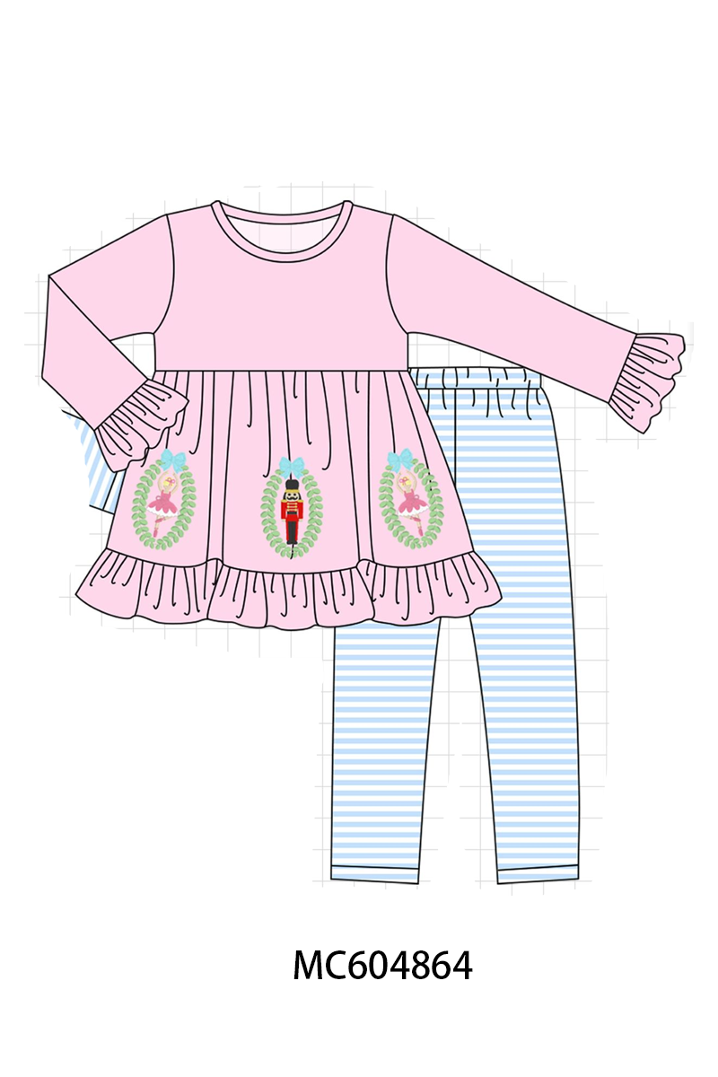 PO90 Pink&blue stripe nutcracker embroidery collection - closing 5/11 - ETA early October