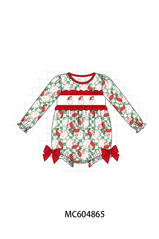 PO90 Red christmas santa claus embroidery checkered collection - closing 5/11 - ETA early October