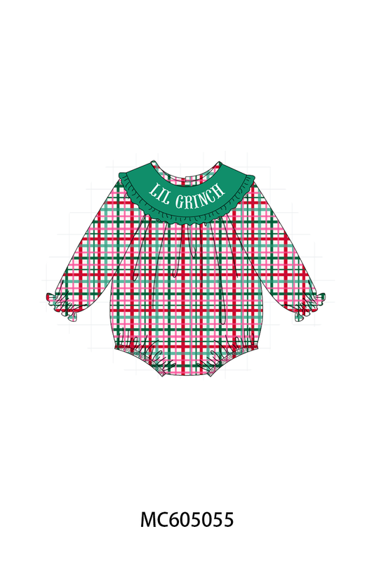 PO92 Green christmas LIL GRINCH french knot plaid collection - closing 5/25 - ETA late October