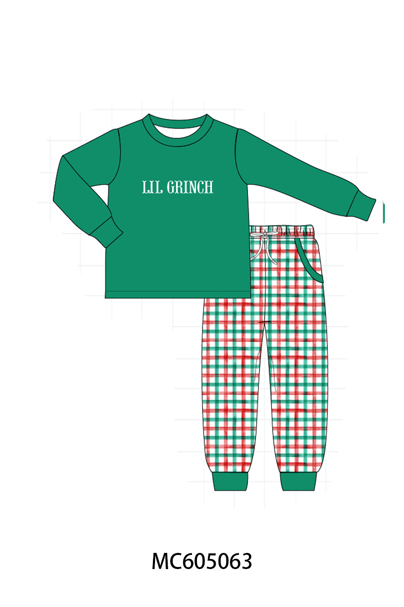 PO92 Green christmas LIL GRINCH french knot plaid collection - closing 5/25 - ETA late October