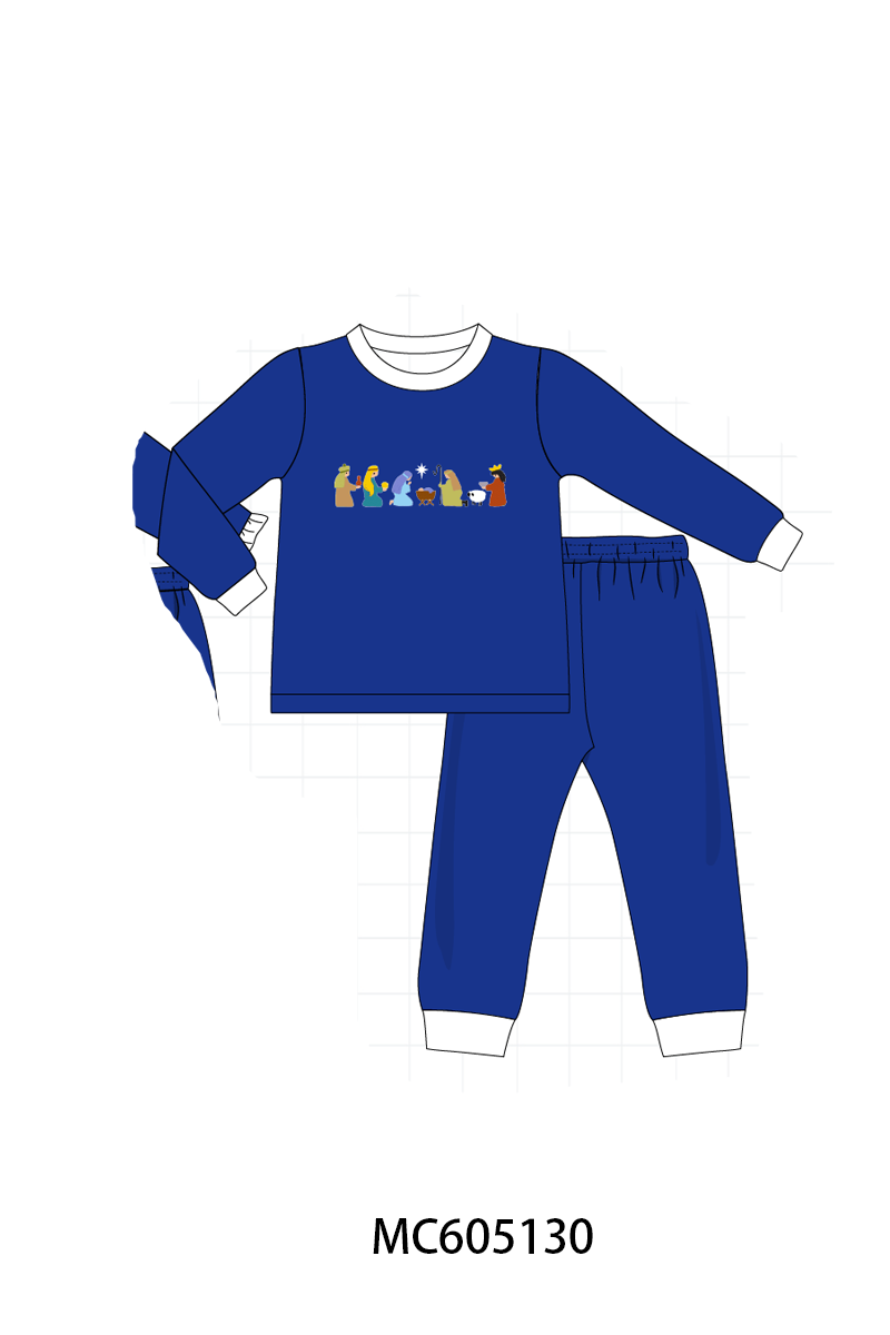 PO92 Royal blue nativity embroidery corduroy collection - closing 5/25 - ETA late October