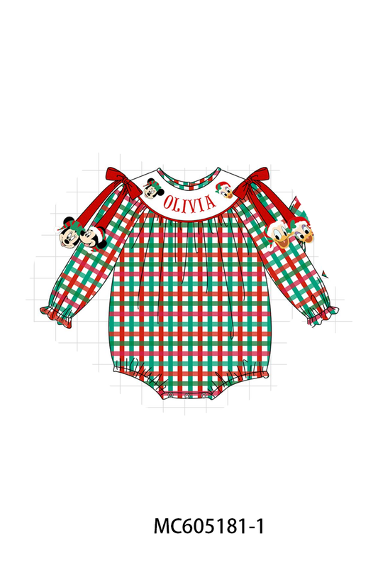 PO92 Red christmas monogram embroidery plaid collection - closing 5/25 - ETA late October