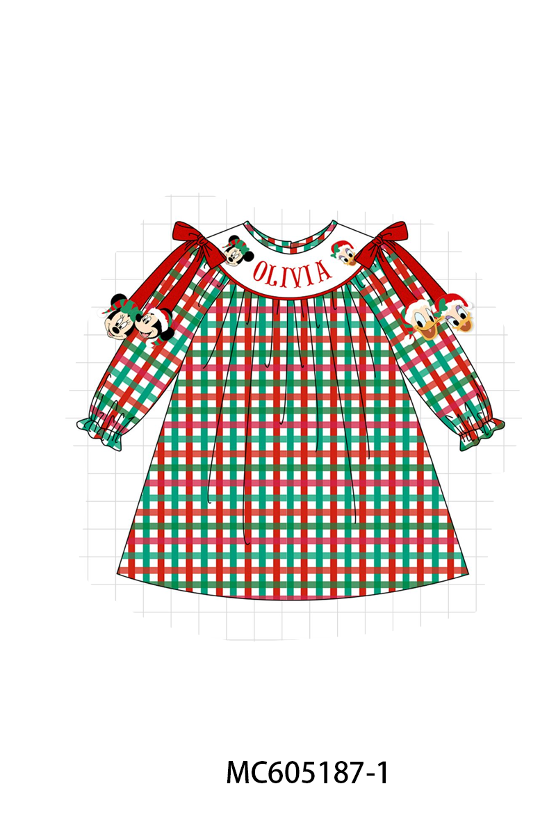 PO92 Red christmas monogram embroidery plaid collection - closing 5/25 - ETA late October