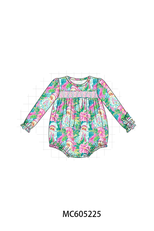 PO92 Pink christmas santa claus smocked collection - closing 5/25 - ETA late October