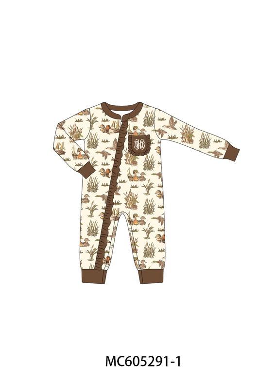 PO92 Brown duck monogram embroidery bamboo collection - closing 5/25 - ETA late October