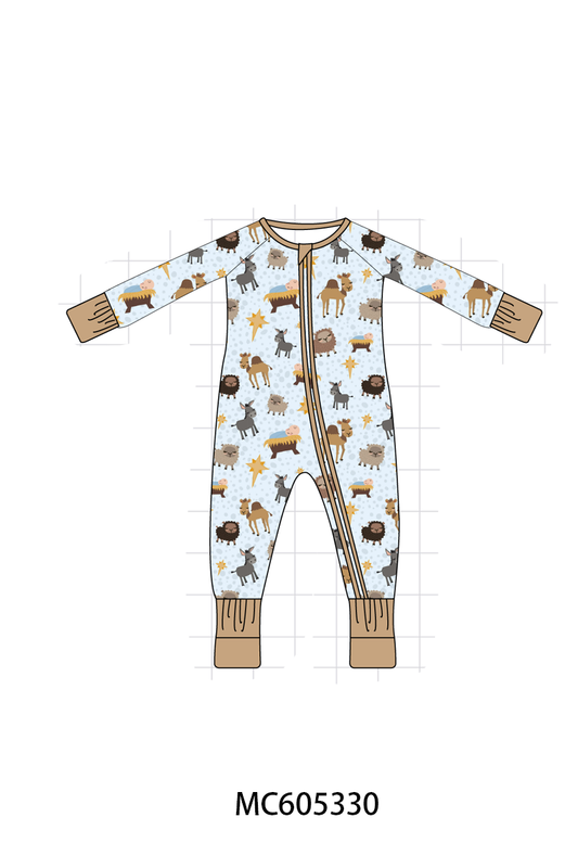 PO92 Blue animal print bamboo collection - closing 5/25 - ETA late October
