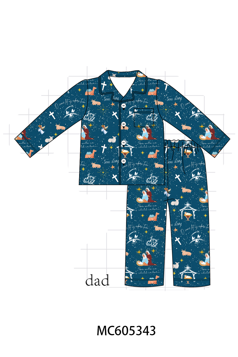 PO92 Navy nativity print bamboo collection - closing 5/25 - ETA late October