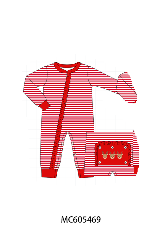 PO93 Christmas stripe tree santa reindeer gingerbread embroidery collection - closing 6/8 - ETA November