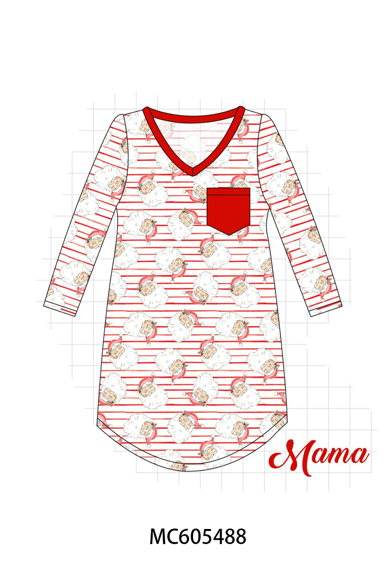 PO93 Red christmas santa claus stripe bamboo collection - closing 6/8 - ETA November