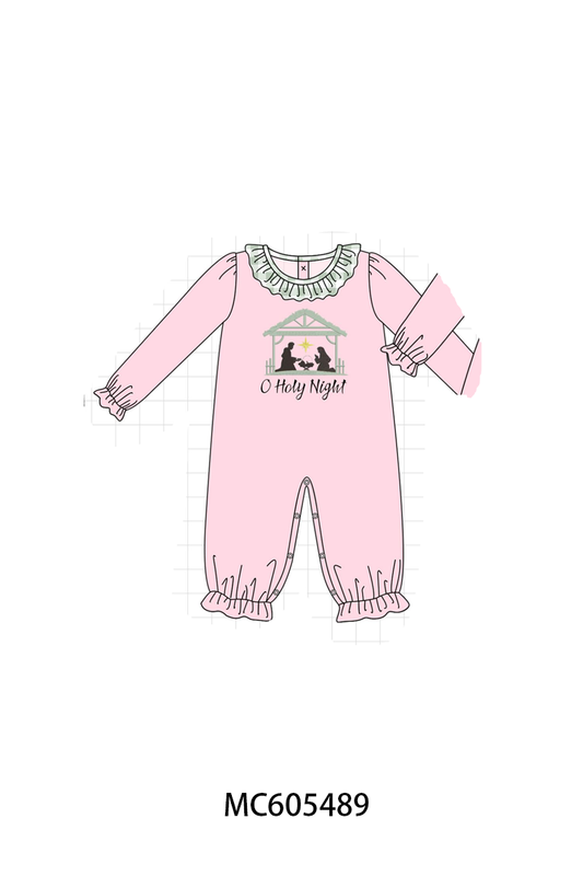 PO93 Pink&navy nativity embroidery ruffle gingham collection - closing 6/8 - ETA November