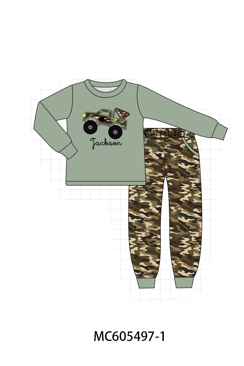 PO93 Gren leopard truck applique monogram embroidery collection - closing 6/8 - ETA November